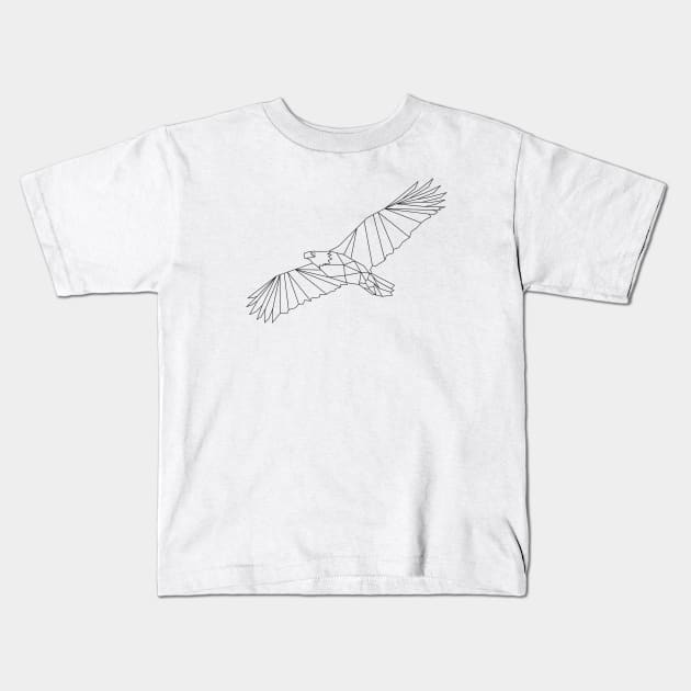 Eagle Geometric Lineart Kids T-Shirt by partimesloth